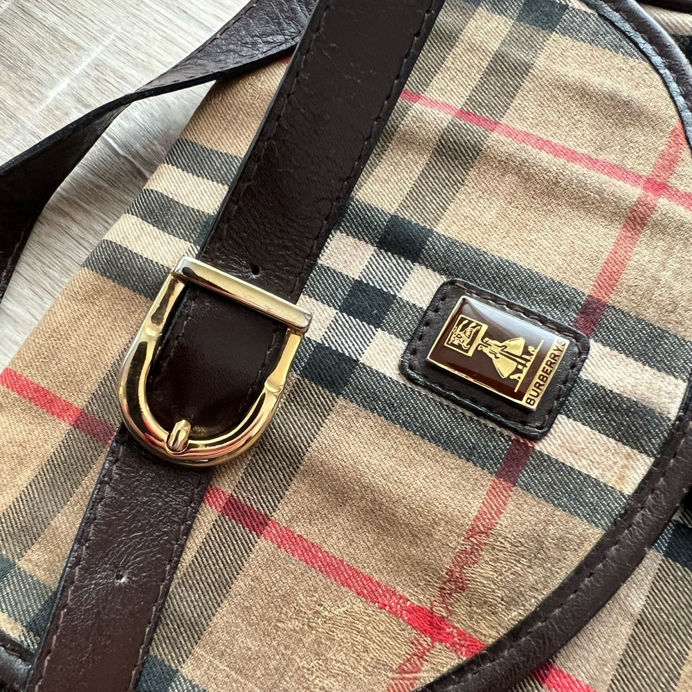 Burberry Haymarket Check Crossbody Bag Canvas Crossbody Bag - Picture 11 of 11